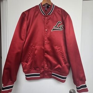 Men's Red Satin Varsity Jacket From H&m Size M